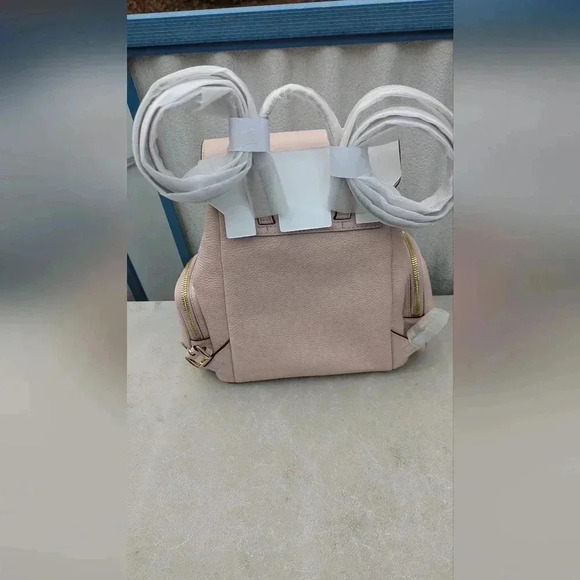 NWT Michael Kors Jet Set Item Medium Chain Leather Backpack  Powder Blush - Picture 7 of 9